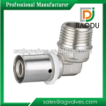 Nickel Plated Male Elbow Brass Press Fittings For PEX-AL-PEX Pipe